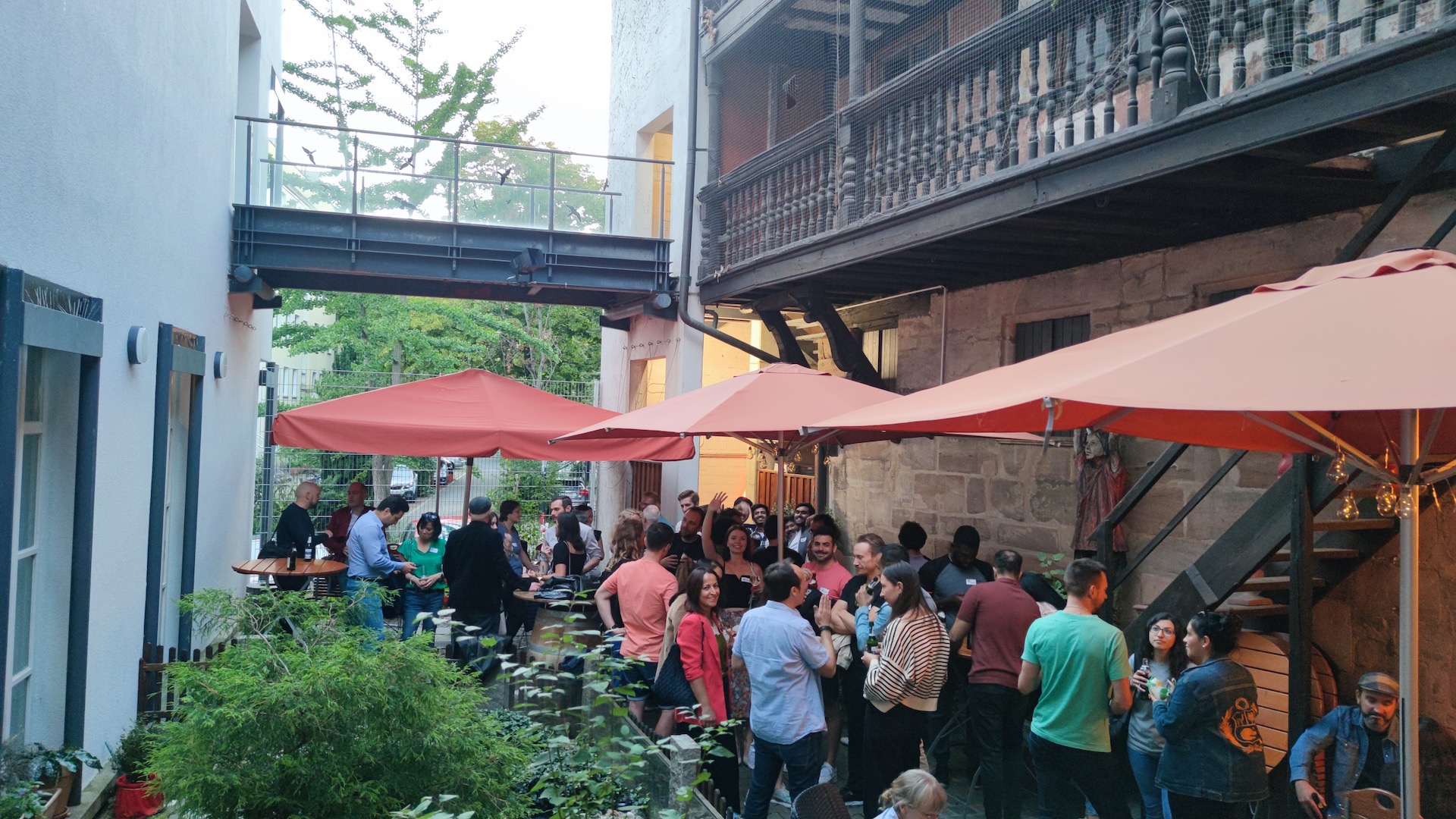 Global Locals English Stammtisch at the Toy Museum Garden.